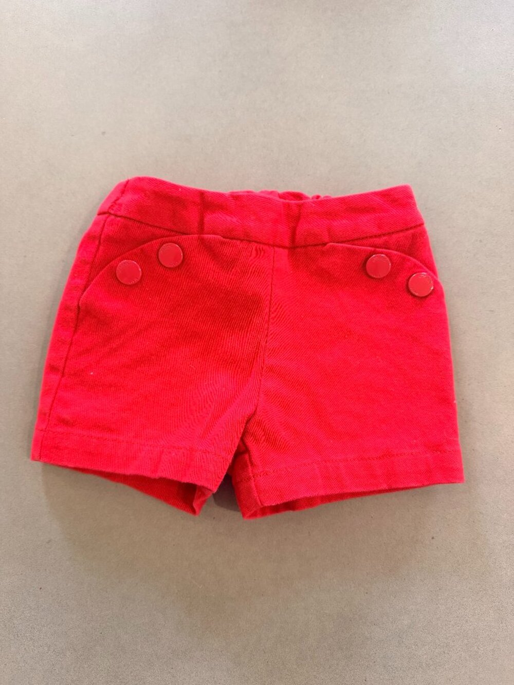 Jacadi Paris Red Button Detail Shorts 6M